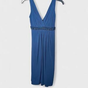 B.SMART Dark Blue Embellished V-Neck Sleeveless Short Dress - Size 5/6